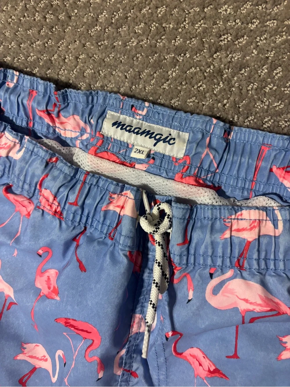 Men's Blue Flamingo-Print Swim Trunks by Vineyard Vines